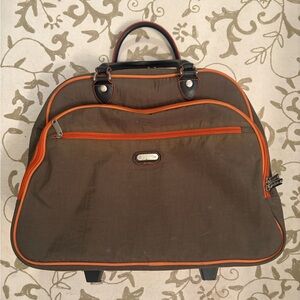Baggallini 2 Wheel Rolling 17" OD Green & Orange Nylon